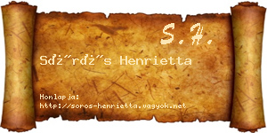 Sörös Henrietta névjegykártya