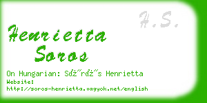 henrietta soros business card